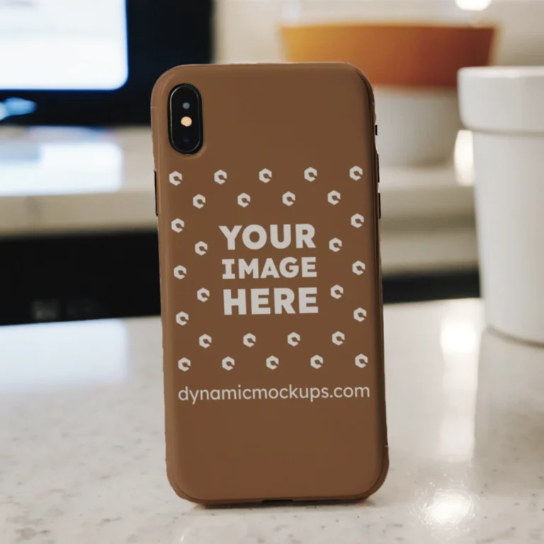 iPhone Brown Phone Case Mockup Template