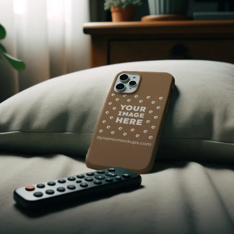 iPhone Brown Phone Case Mockup Template