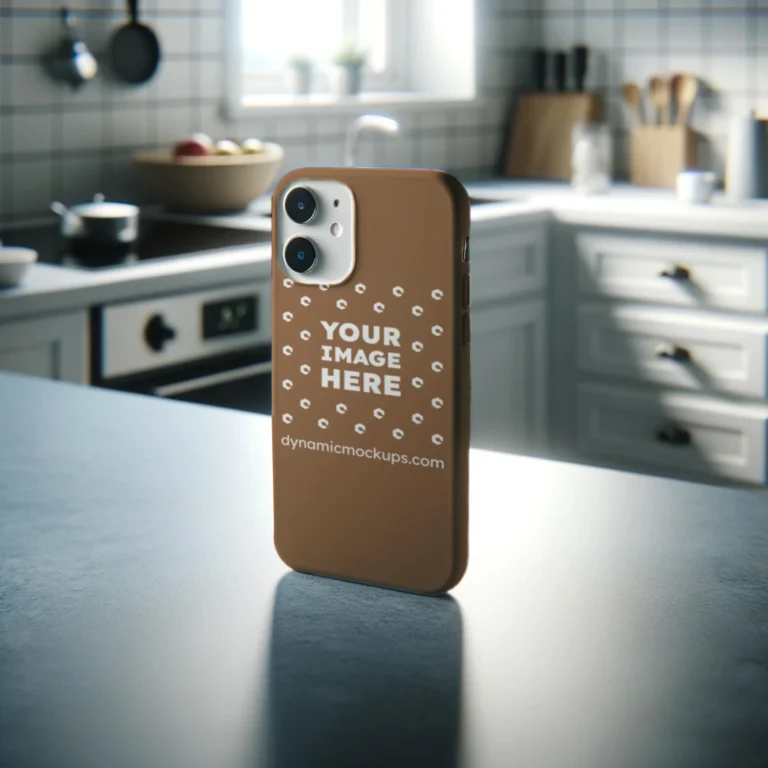 iPhone Brown Phone Case Mockup Template