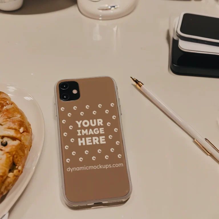 iPhone Brown Phone Case Mockup Template