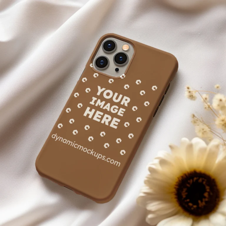 iPhone Brown Phone Case Mockup Template