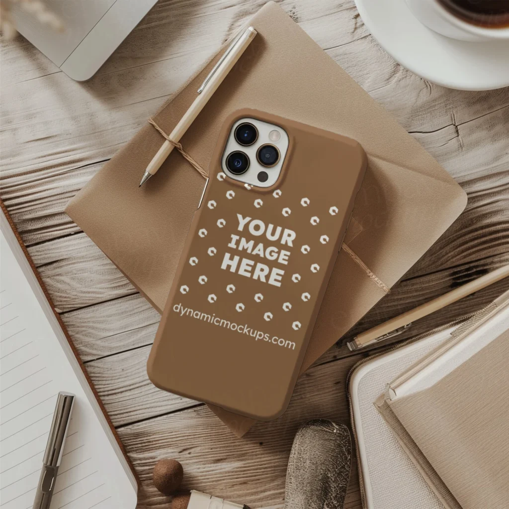 iPhone Brown Phone Case Mockup Template