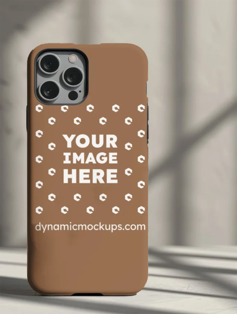 iPhone Brown Phone Case Mockup Template