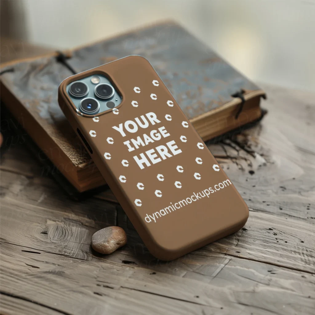 iPhone Brown Phone Case Mockup Template