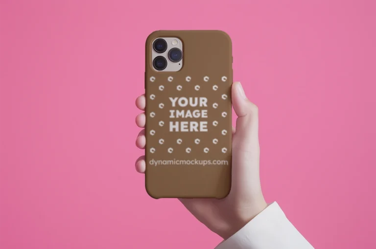 iPhone Brown Phone Case Mockup Template