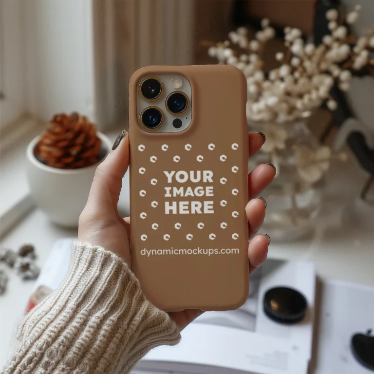 iPhone Brown Phone Case Mockup Template