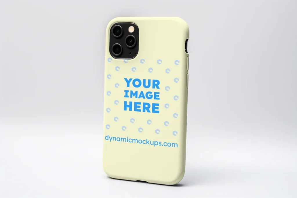 iPhone Cream Phone Case Mockup Template