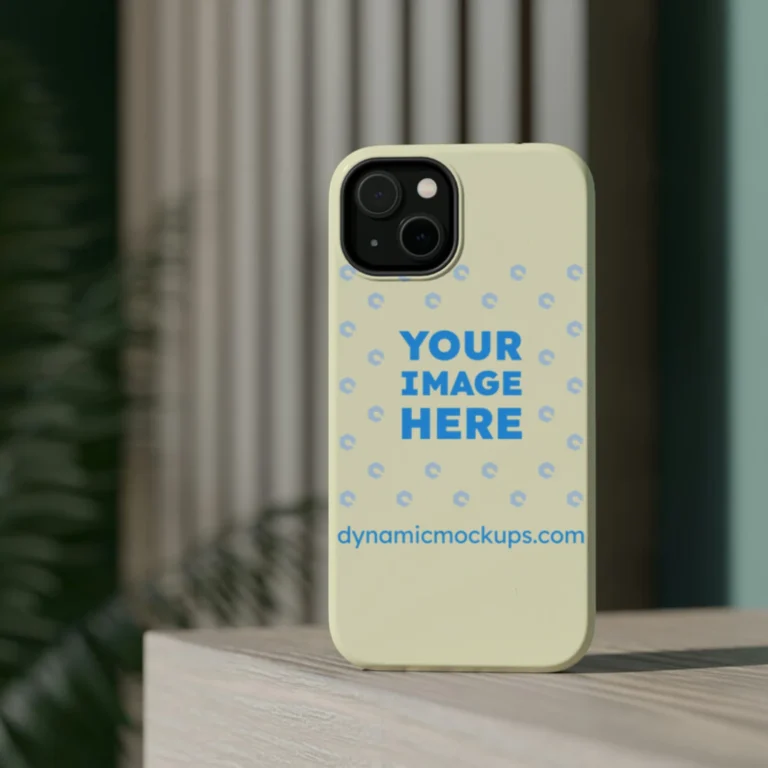 iPhone Cream Phone Case Mockup Template