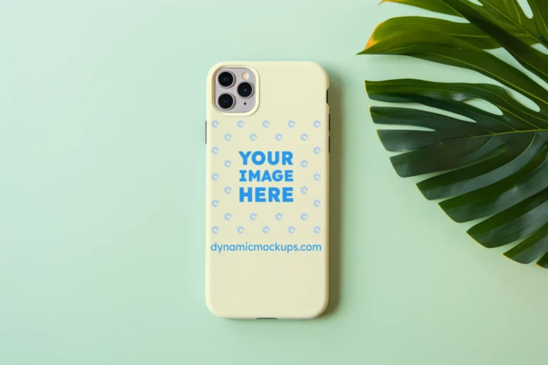 iPhone Cream Phone Case Mockup Template