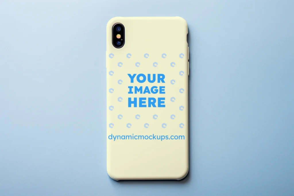 iPhone Cream Phone Case Mockup Template