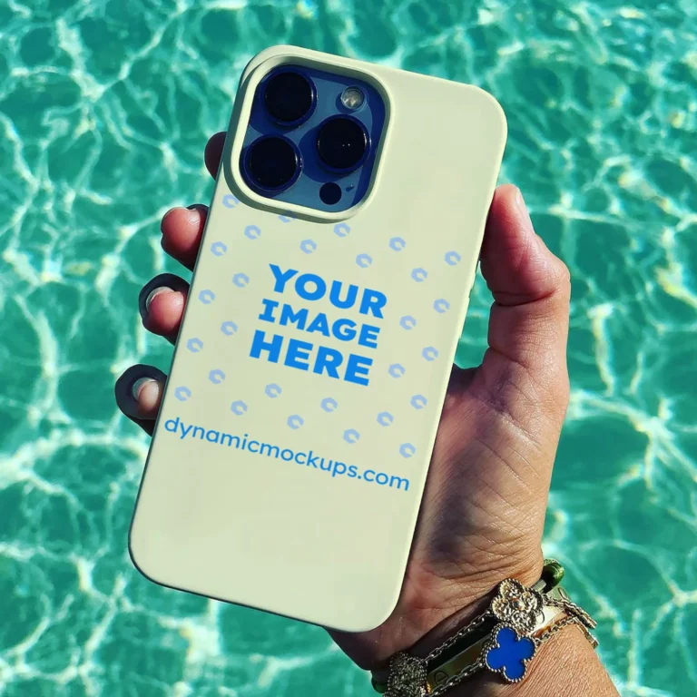 iPhone Cream Phone Case Mockup Template