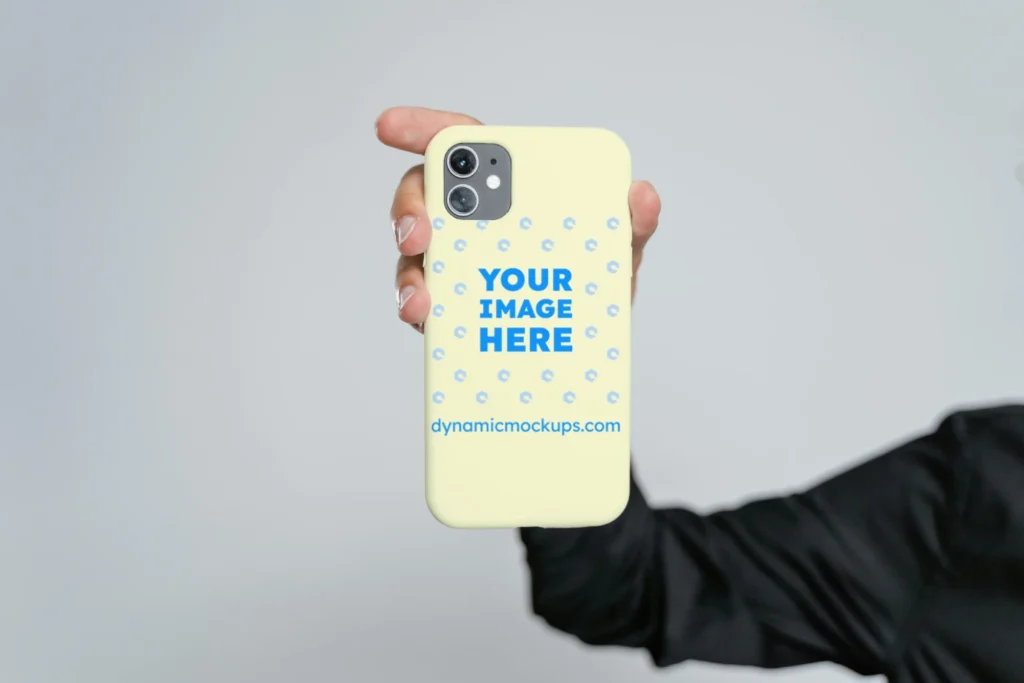 iPhone Cream Phone Case Mockup Template