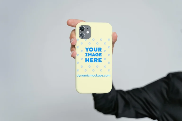 iPhone Cream Phone Case Mockup Template