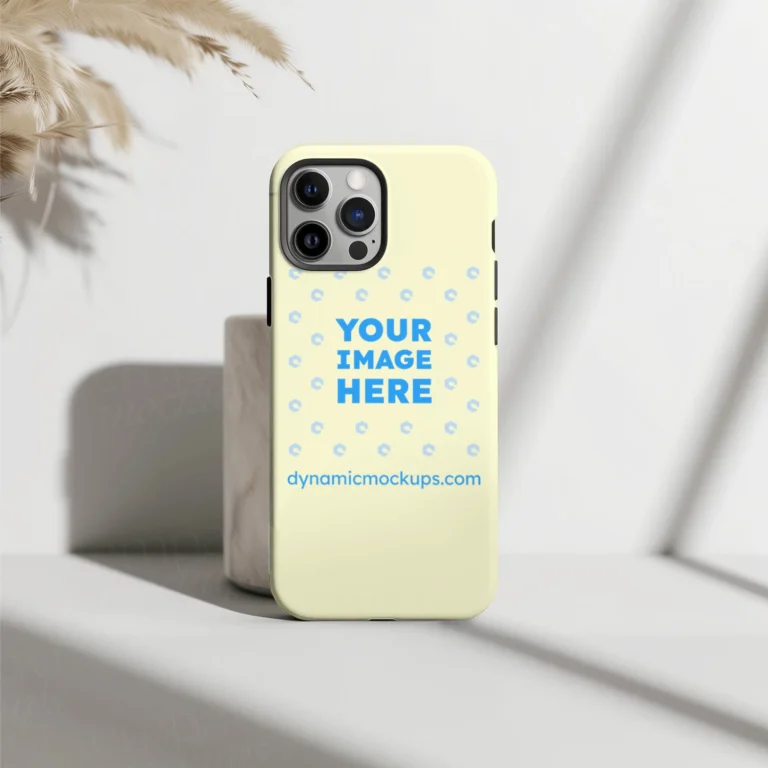 iPhone Cream Phone Case Mockup Template
