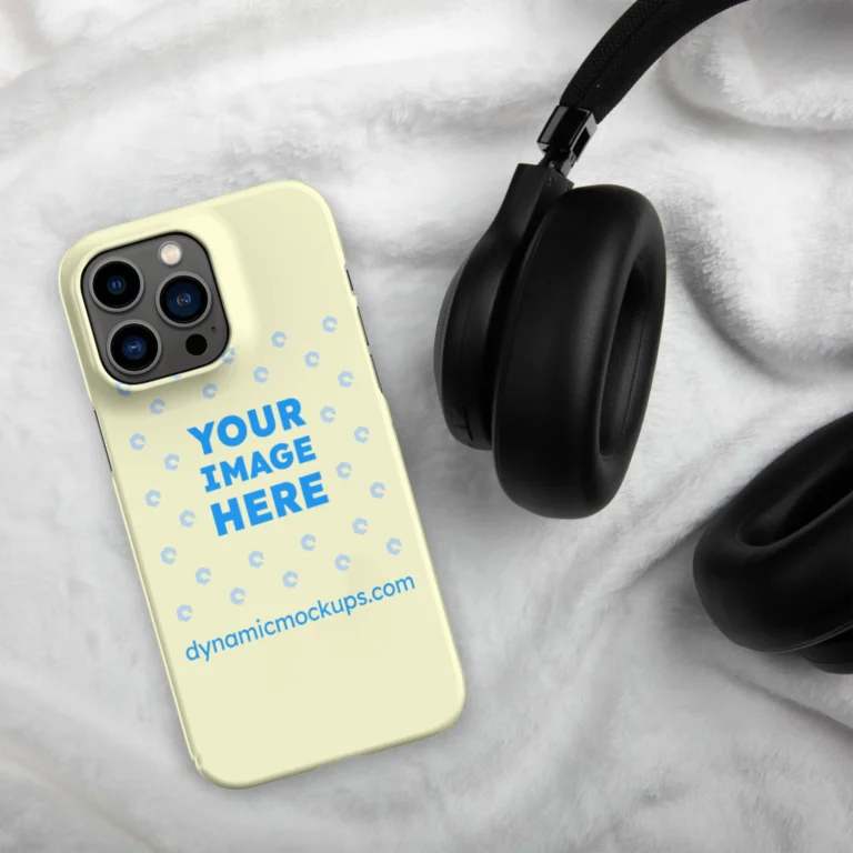 iPhone Cream Phone Case Mockup Template