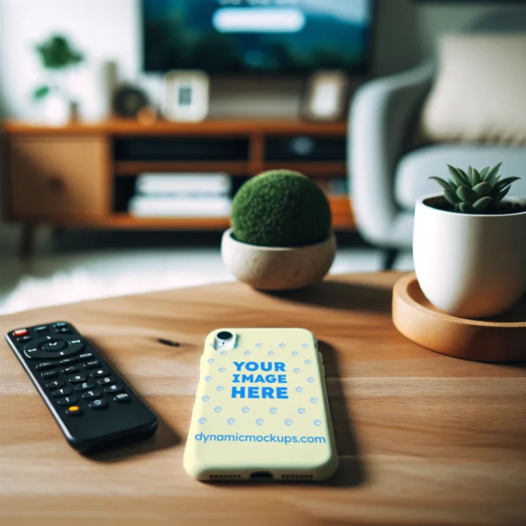 iPhone Cream Phone Case Mockup Template