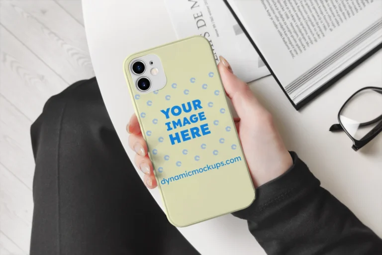 iPhone Cream Phone Case Mockup Template