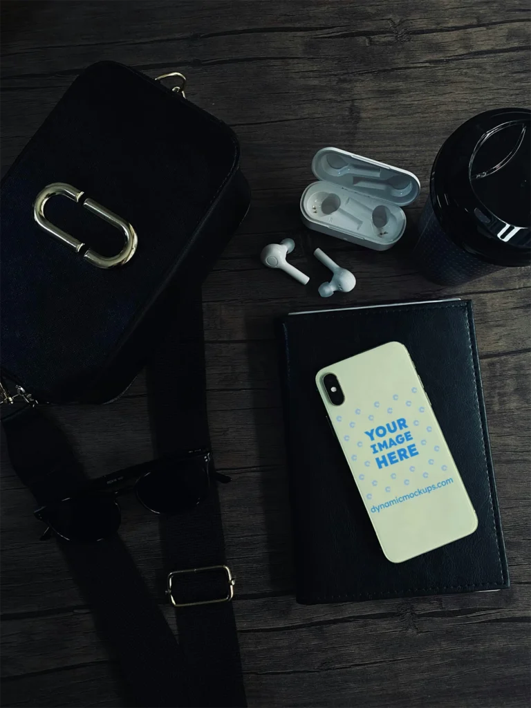iPhone Cream Phone Case Mockup Template