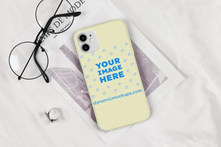 iPhone Cream Phone Case Mockup Template