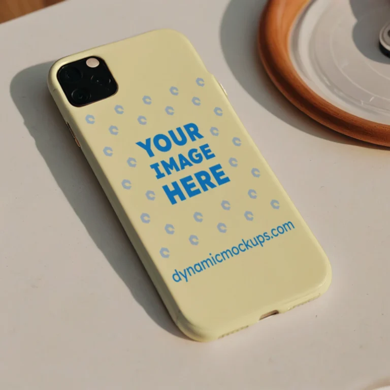 iPhone Cream Phone Case Mockup Template