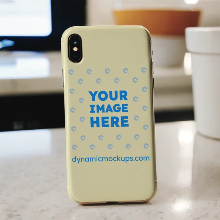 iPhone Cream Phone Case Mockup Template