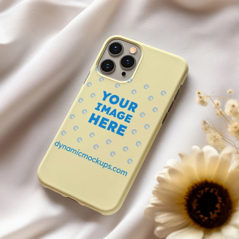 iPhone Cream Phone Case Mockup Template