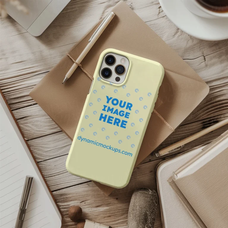iPhone Cream Phone Case Mockup Template