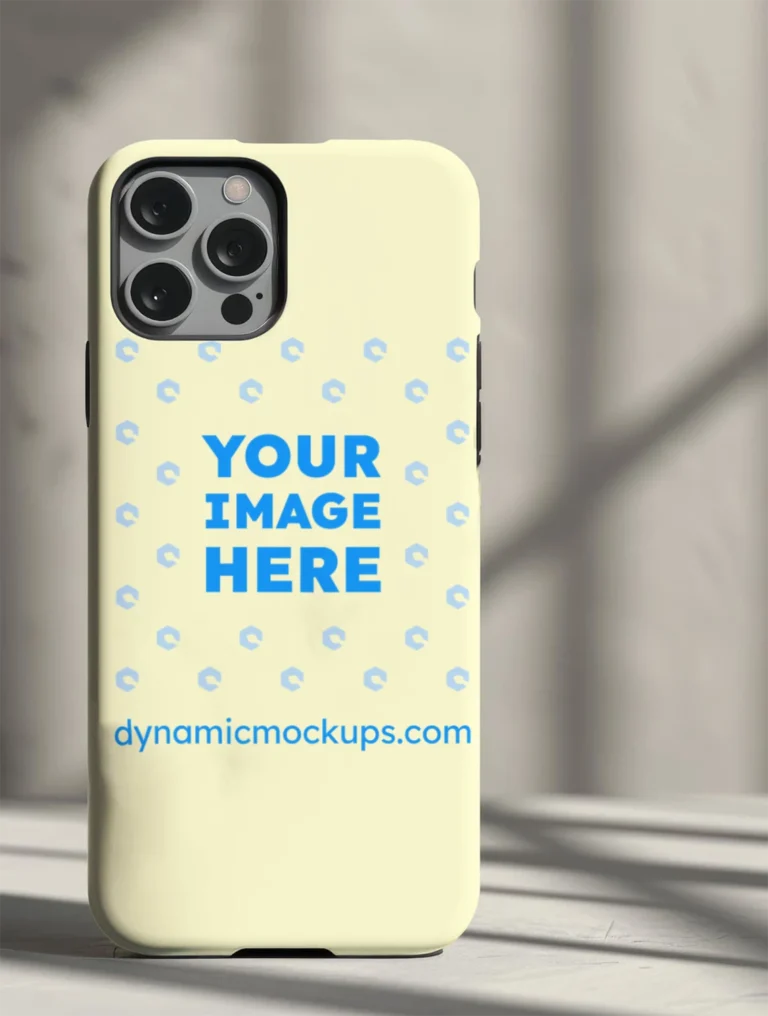 iPhone Cream Phone Case Mockup Template