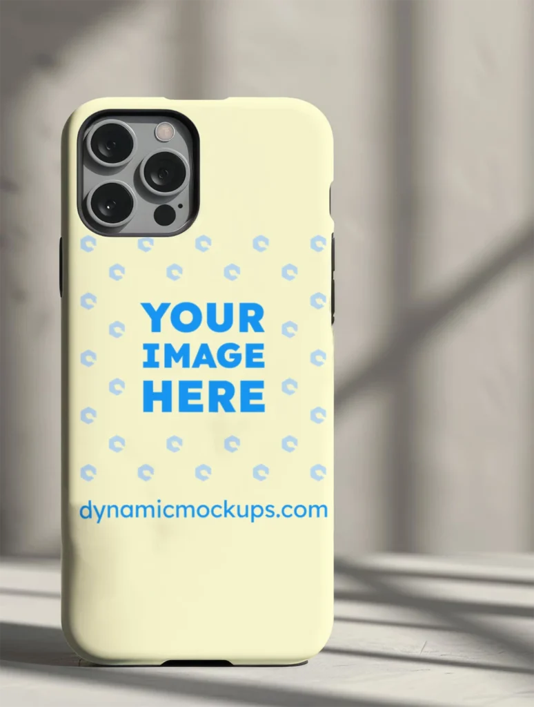 iPhone Cream Phone Case Mockup Template