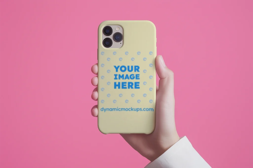 iPhone Cream Phone Case Mockup Template