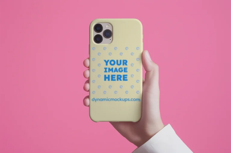 iPhone Cream Phone Case Mockup Template