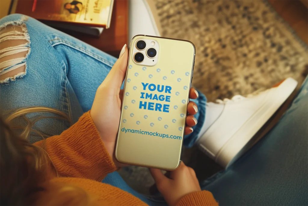 iPhone Cream Phone Case Mockup Template