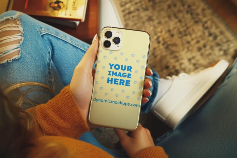 iPhone Cream Phone Case Mockup Template