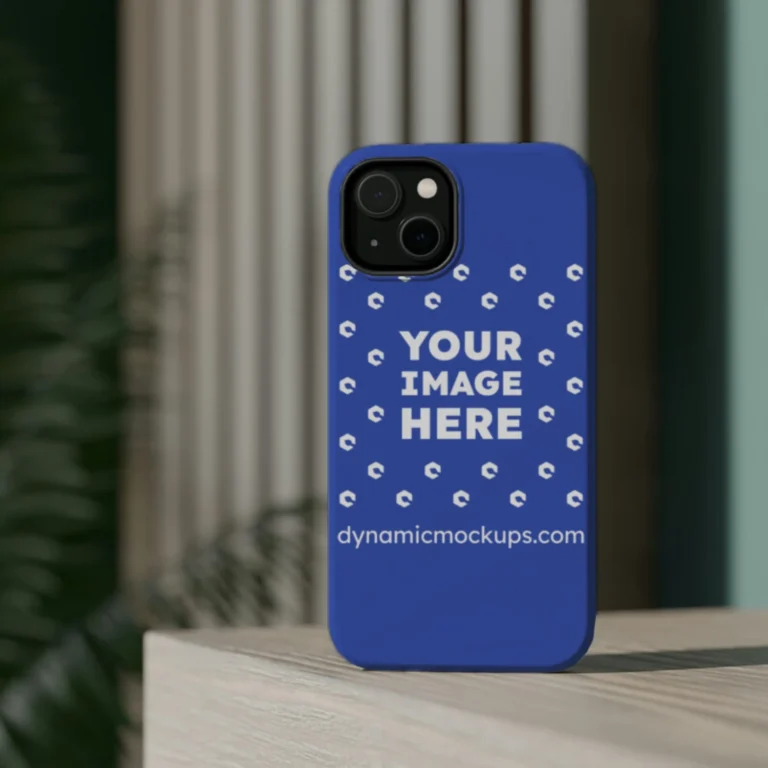 iPhone Dark Blue Phone Case Mockup Template