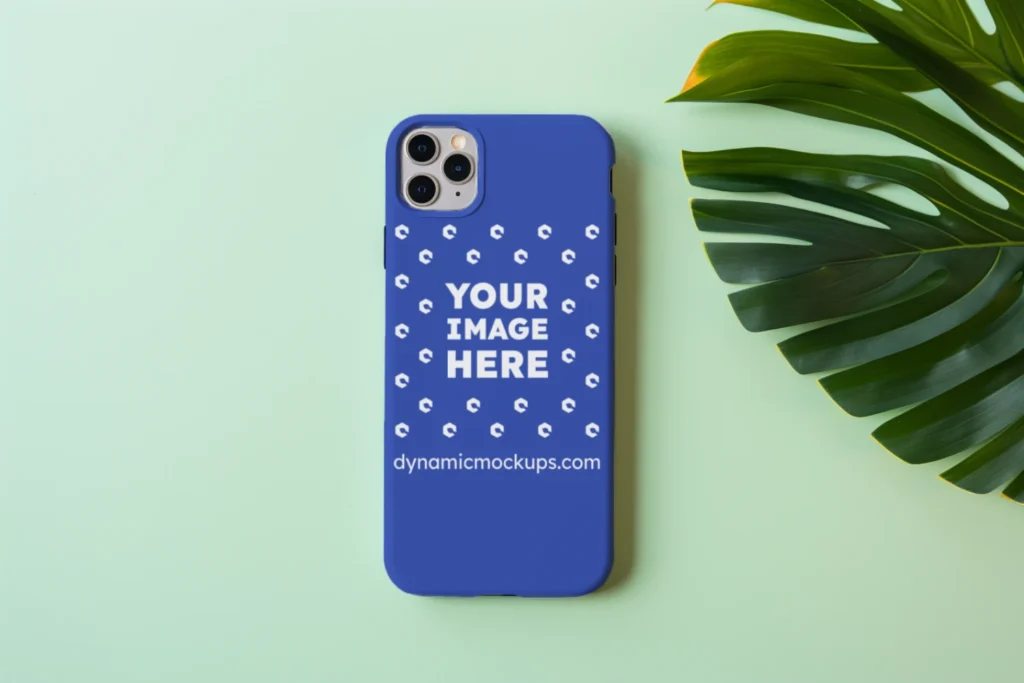 iPhone Dark Blue Phone Case Mockup Template