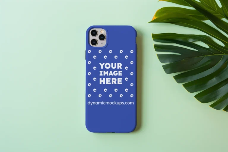 iPhone Dark Blue Phone Case Mockup Template
