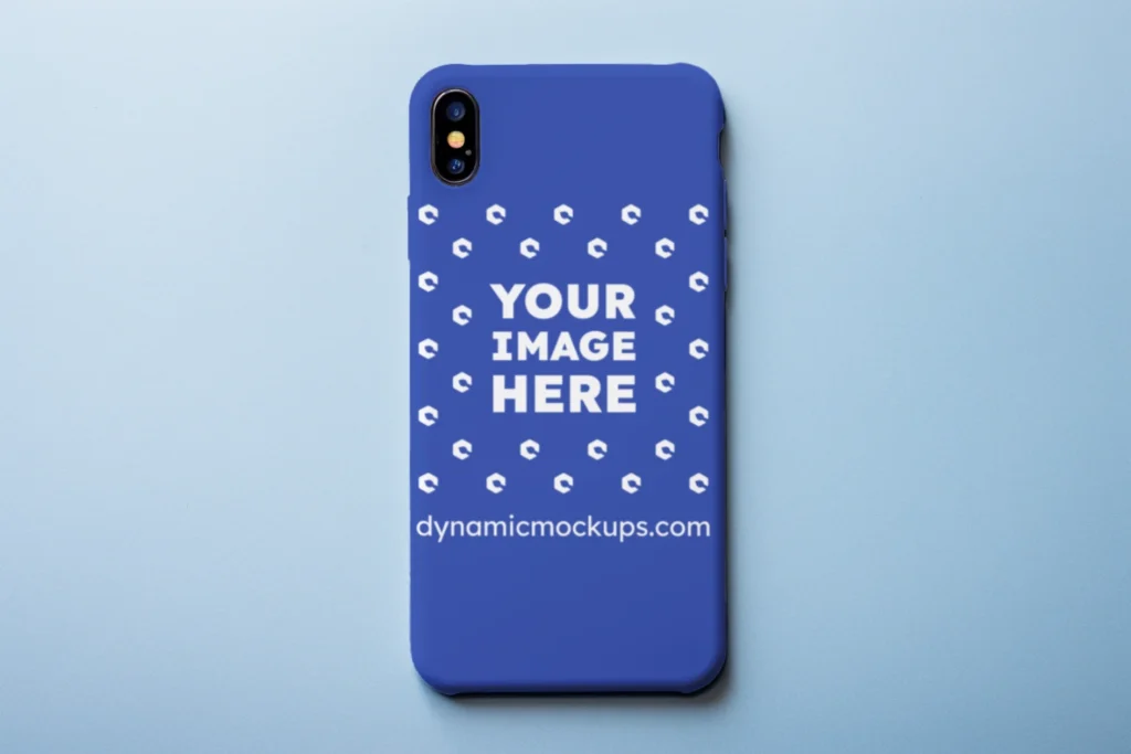 iPhone Dark Blue Phone Case Mockup Template