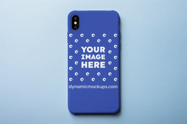 iPhone Dark Blue Phone Case Mockup Template