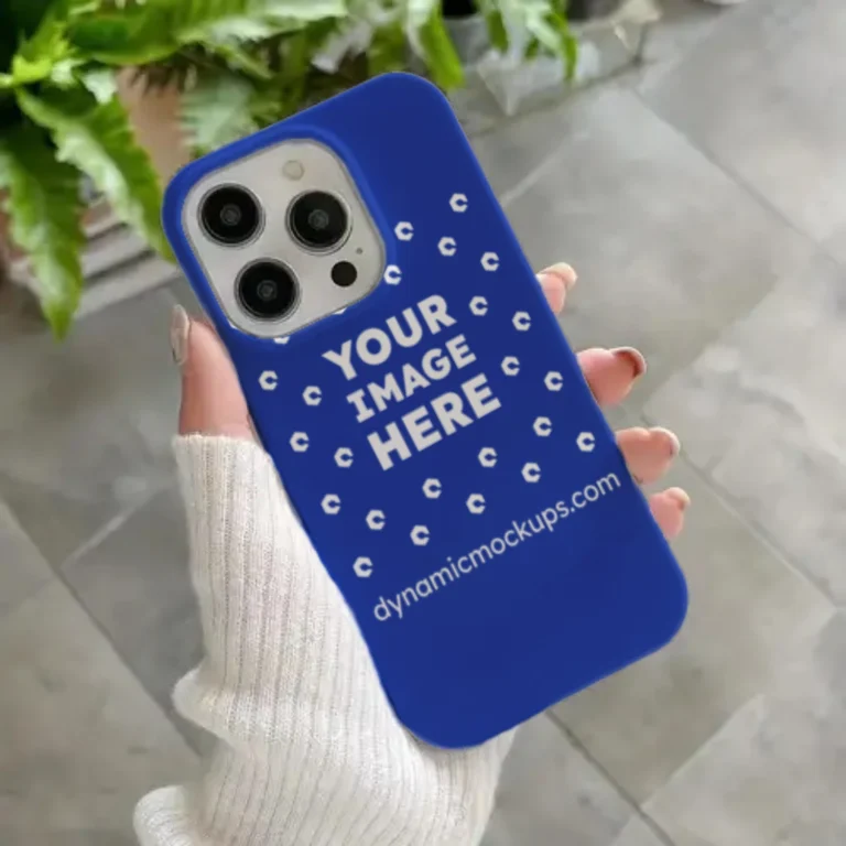 iPhone Dark Blue Phone Case Mockup Template