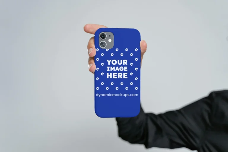 iPhone Dark Blue Phone Case Mockup Template
