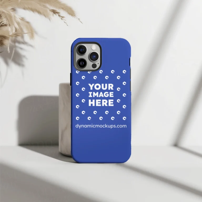 iPhone Dark Blue Phone Case Mockup Template