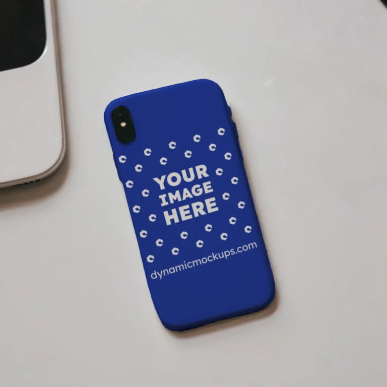 iPhone Dark Blue Phone Case Mockup Template
