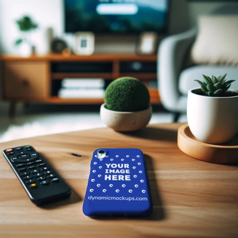 iPhone Dark Blue Phone Case Mockup Template