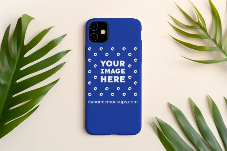 iPhone Dark Blue Phone Case Mockup Template
