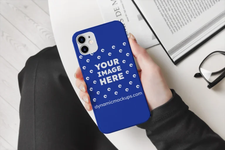 iPhone Dark Blue Phone Case Mockup Template