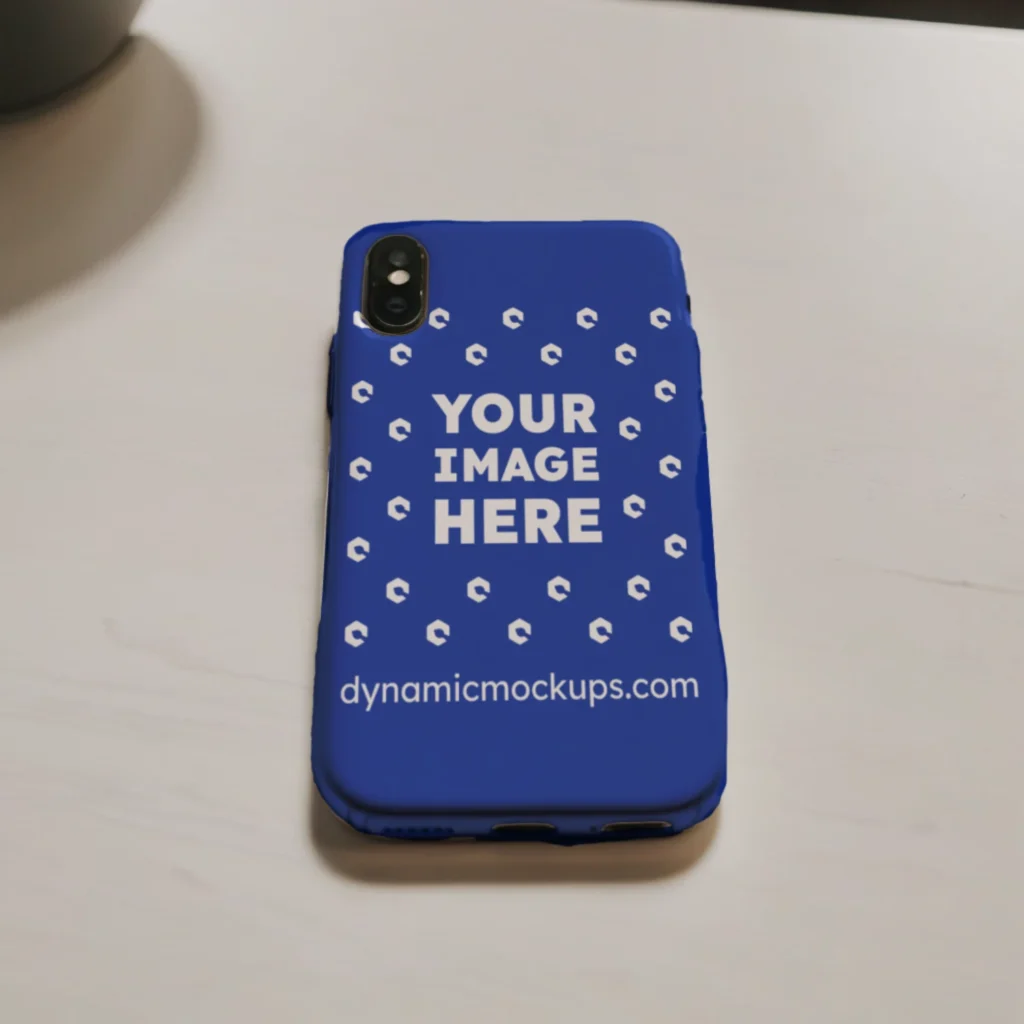 iPhone Dark Blue Phone Case Mockup Template
