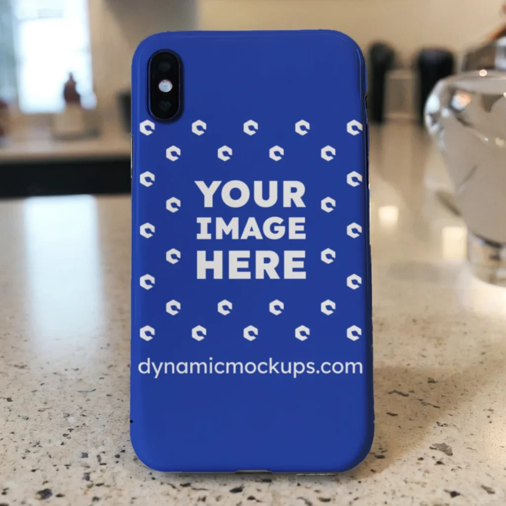 iPhone Dark Blue Phone Case Mockup Template