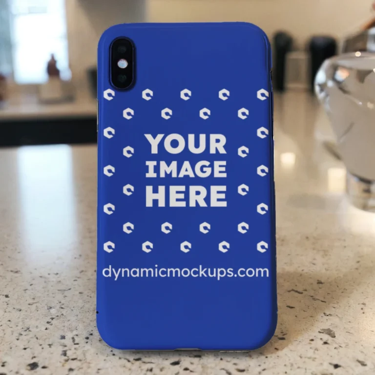 iPhone Dark Blue Phone Case Mockup Template