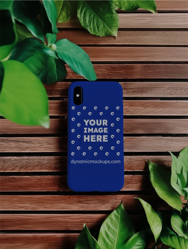 iPhone Dark Blue Phone Case Mockup Template