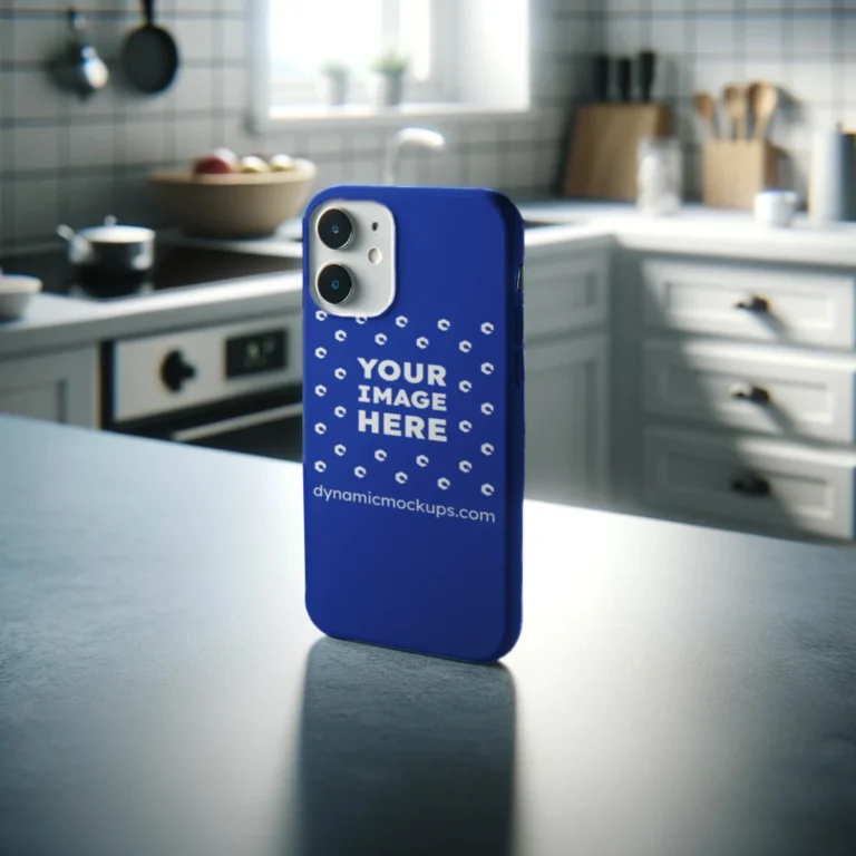 iPhone Dark Blue Phone Case Mockup Template